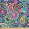 Ambesonne Paisley Fabric by the Yard, Ornate Traditional Teardrop Elements Details in Bohemian Design Print, Decorative Fabric for Upholstery and Home Accents, 1 Yard, Purple Multicolor